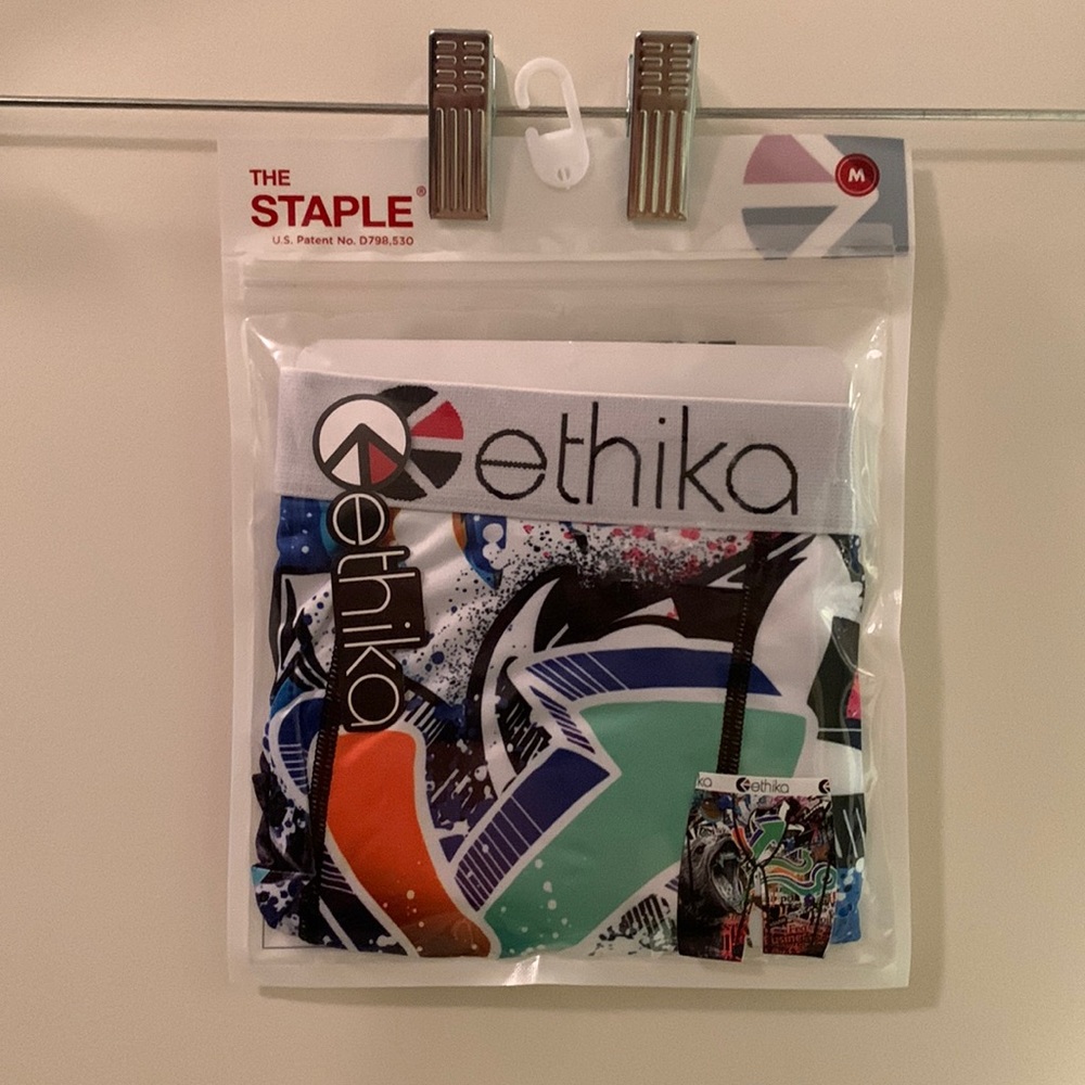 Ethika Staple Mens Boxer Brief - New With Tags - NWT - White and Multicolor - M